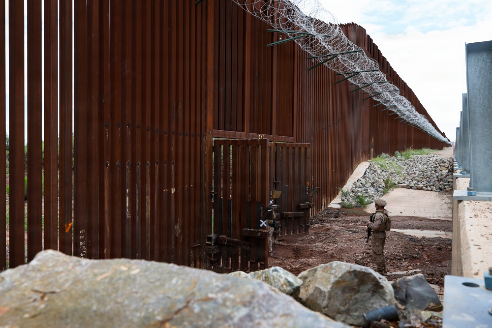 Strengthening the Barrier: JTF-SB Marines conduct barrier reinforcement operations