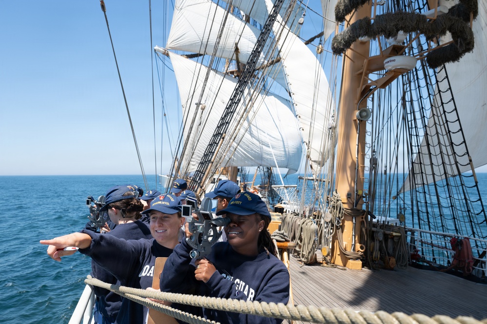 CGA Cadets train in celestial navigation aboard USCGC Eagle
