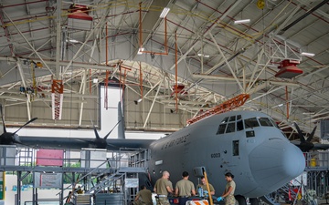 165th Airlift Wing crew chiefs validate newly delivered C-130J Super Hercules during acceptance inspection