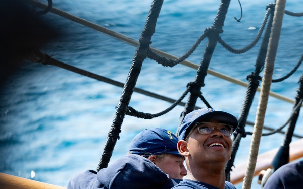 CGA Cadets train in celestial navigation aboard USCGC Eagle