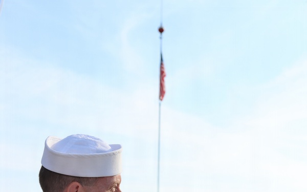 Navy Band Northeast’s Trident Brass Quintet performed aboard USS Constitution while underway during Sail Boston