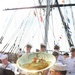 Navy Band Northeast’s Trident Brass Quintet performed aboard USS Constitution while underway during Sail Boston