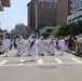 Navy Band Northeast proudly marched through downtown Boston during the Crew and Cadet Parade as part of Sail Boston
