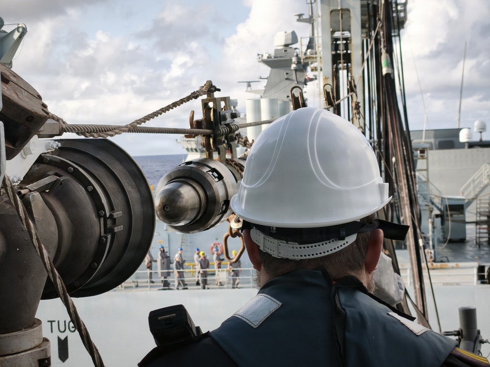 Spanish Navy Ship conducts a replenishment at sea with Royal Canadian Navy during RIMPAC 2026