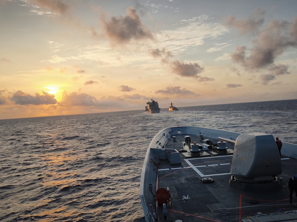 Spanish Navy Ship conducts a replenishment at sea with Royal Canadian Navy during RIMPAC 2026