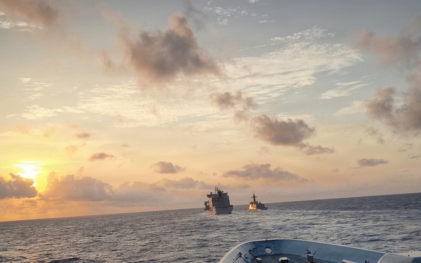 Spanish Navy Ship conducts a replenishment at sea with Royal Canadian Navy during RIMPAC 2026