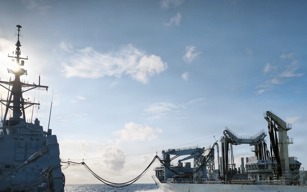 Spanish Navy Ship conducts a replenishment at sea with Royal Canadian Navy during RIMPAC 2026