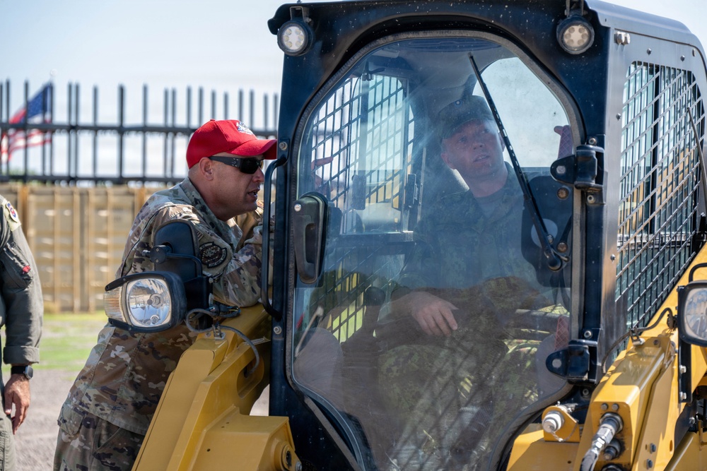 An Estonian Air Force reservist visited Ebbing ANGB as part of the MREP