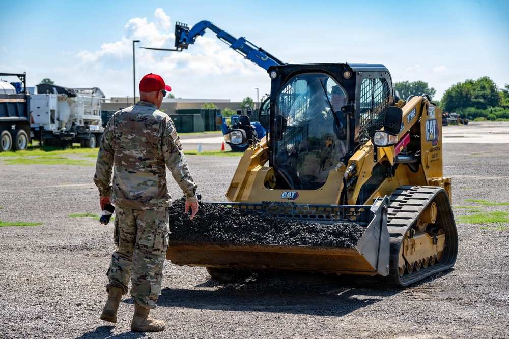 An Estonian Air Force reservist visited Ebbing ANGB as part of the MREP