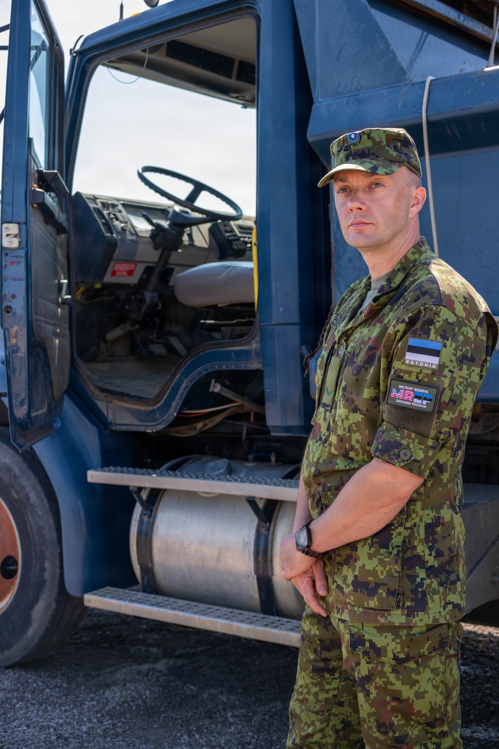 An Estonian Air Force reservist visited Ebbing ANGB as part of the MREP