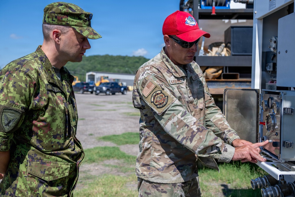 An Estonian Air Force reservist visited Ebbing ANGB as part of the MREP