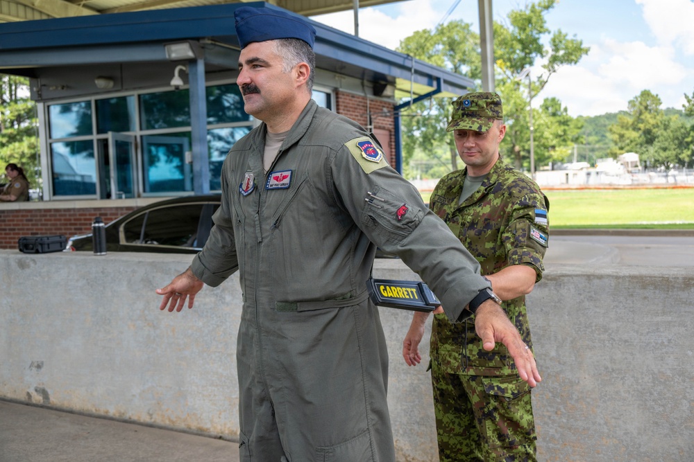 An Estonian Air Force reservist visited Ebbing ANGB as part of the MREP