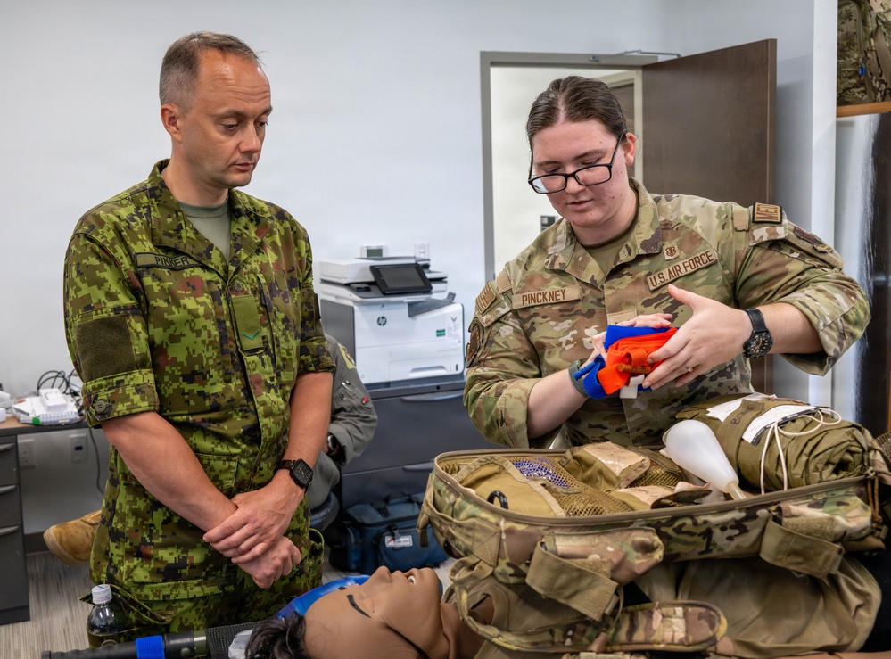 An Estonian Air Force reservist visited Ebbing ANGB as part of the MREP