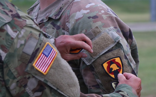 Color Shoulder Sleeve Insignia Patching Ceremony for Iowa Army National Guard Unit