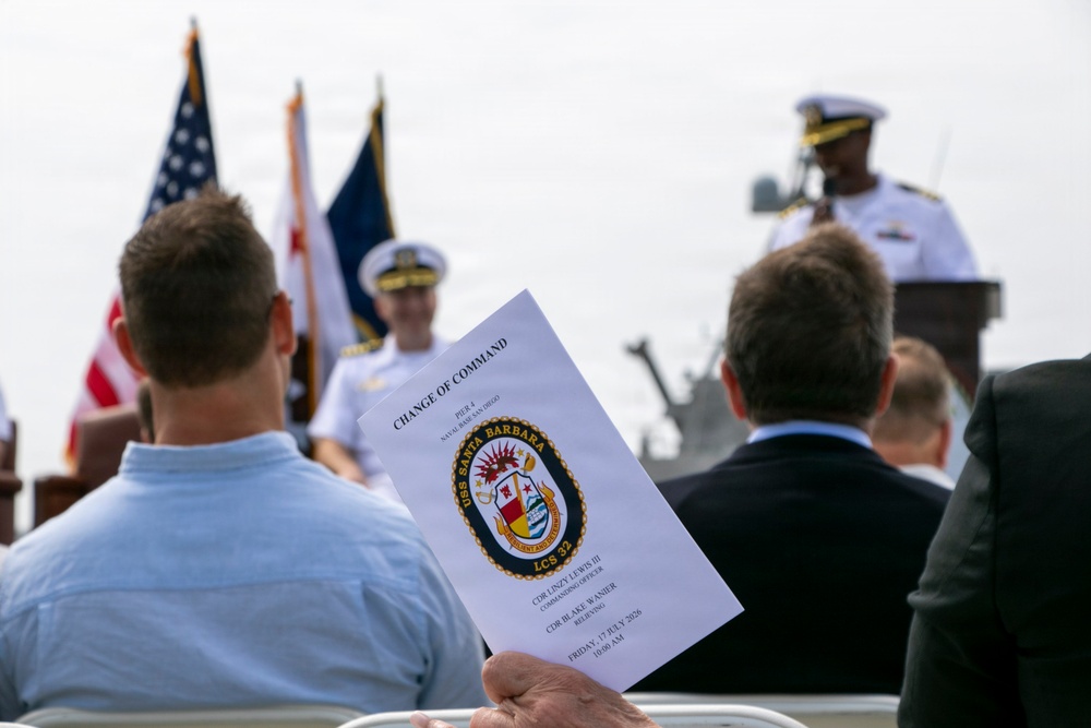 USS Santa Barbara (LCS 32) Holds Change of Command Ceremony
