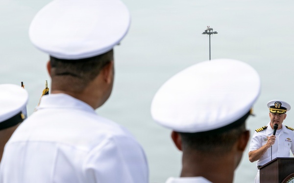 USS Santa Barbara (LCS 32) Holds Change of Command Ceremony