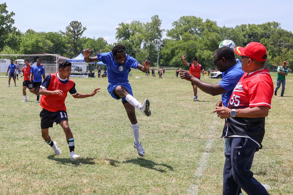 USS Bataan plays at International Soccer Tournament, Sail250 Virginia