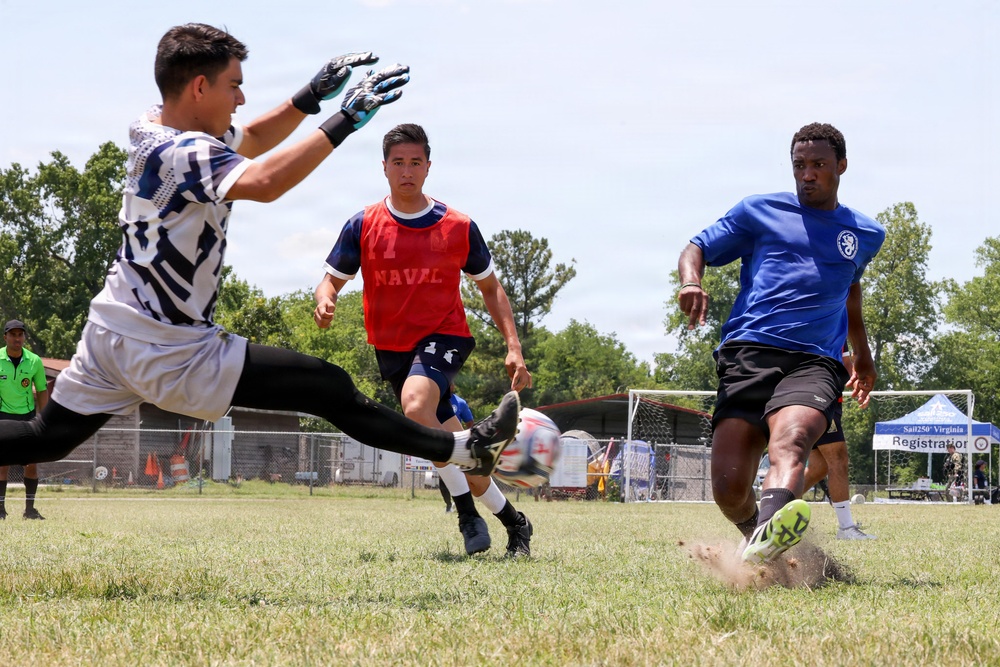 USS Bataan plays at International Soccer Tournament, Sail250 Virginia