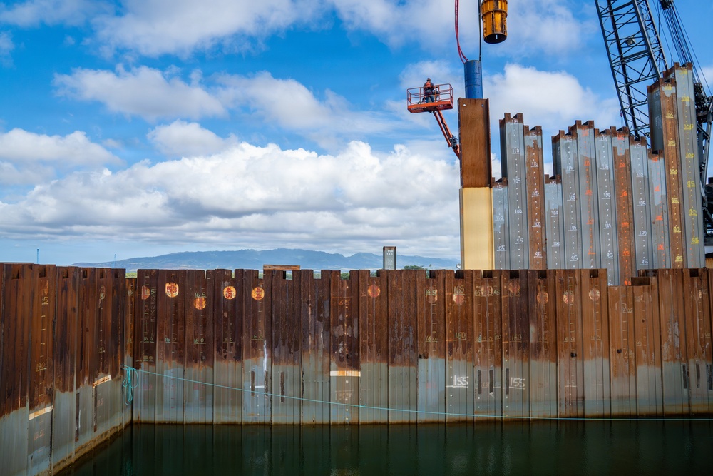 Pile Driving, Batch Plant Expansion and Dewatering Preparations at Dry Dock 5 (P-209)