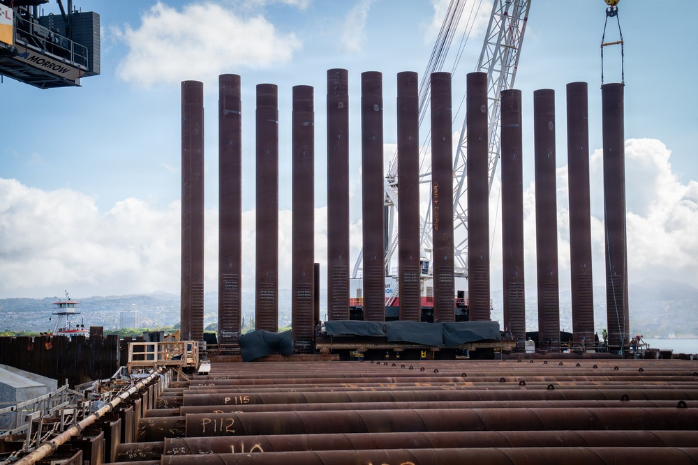 Pile Driving, Batch Plant Expansion and Dewatering Preparations at Dry Dock 5 (P-209)