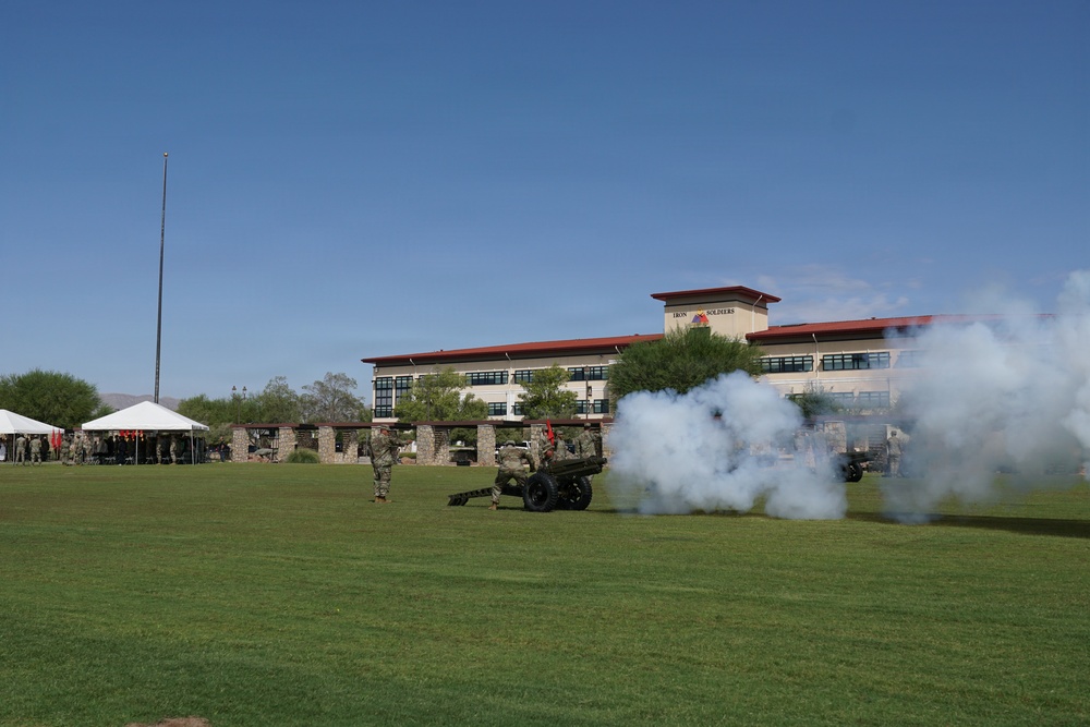 1st Armored Division honors outgoing, incoming leadership at Fort Bliss retreat ceremony