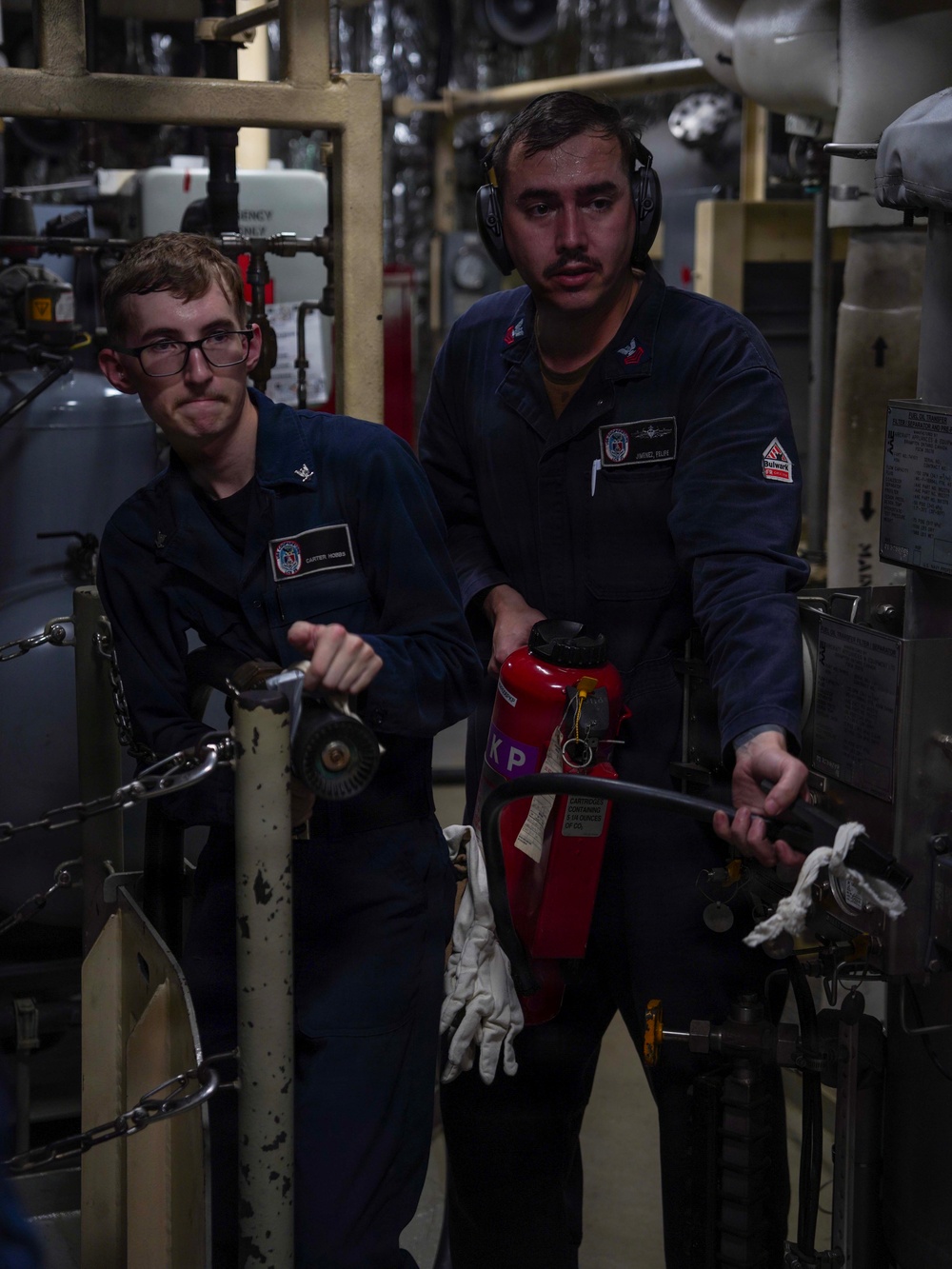 USS Cooperstown Conducts a Main Space Fire Drill.