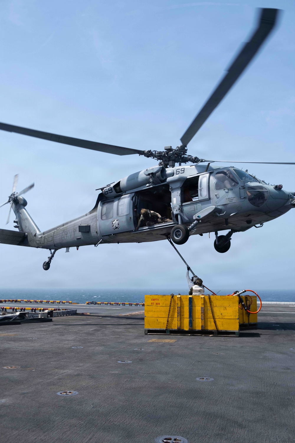 USS Boxer, USS Comstock, USNS Cesar Chavez Conduct VERTREP