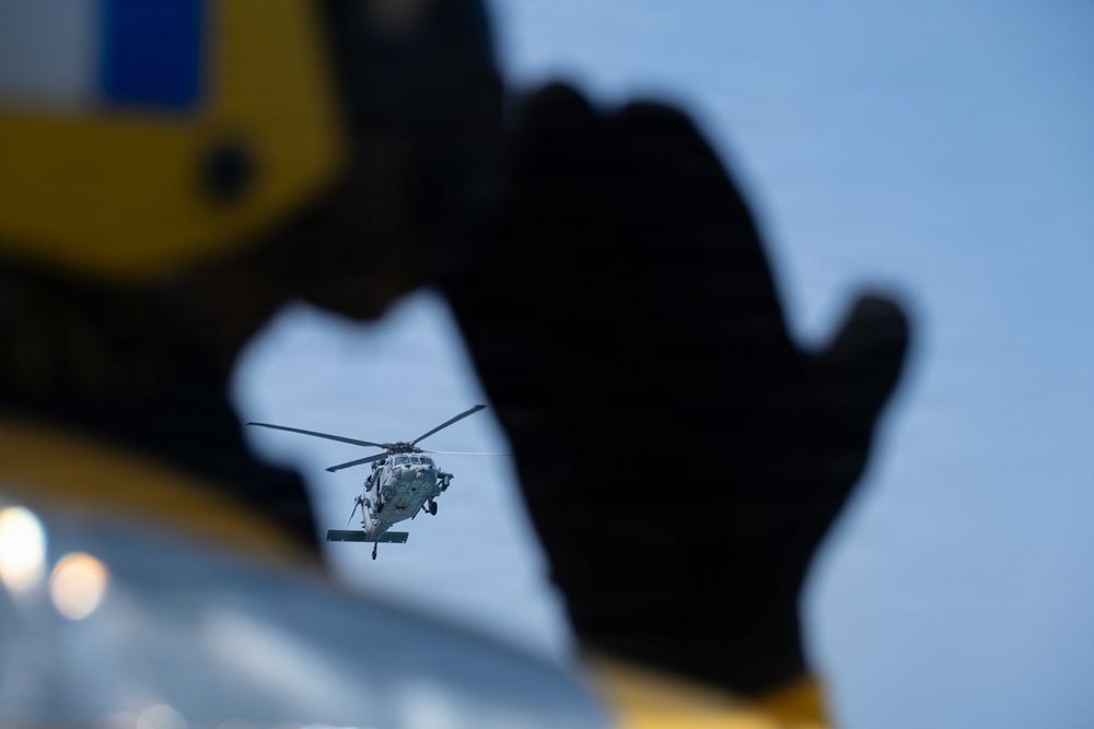 USS Boxer, USS Comstock, USNS Cesar Chavez Conduct VERTREP