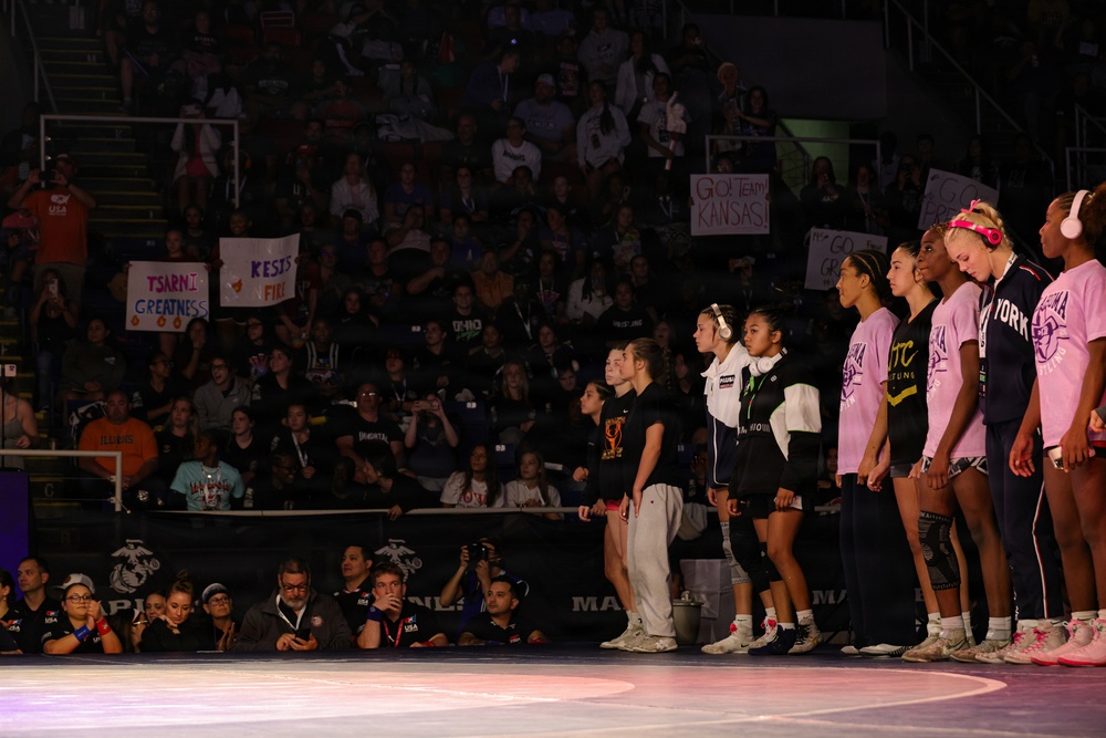 Marines Present Awards During Girl’s Freestyle Finals