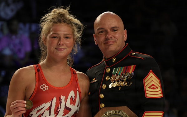 Marines Present Awards During Girl’s Freestyle Finals