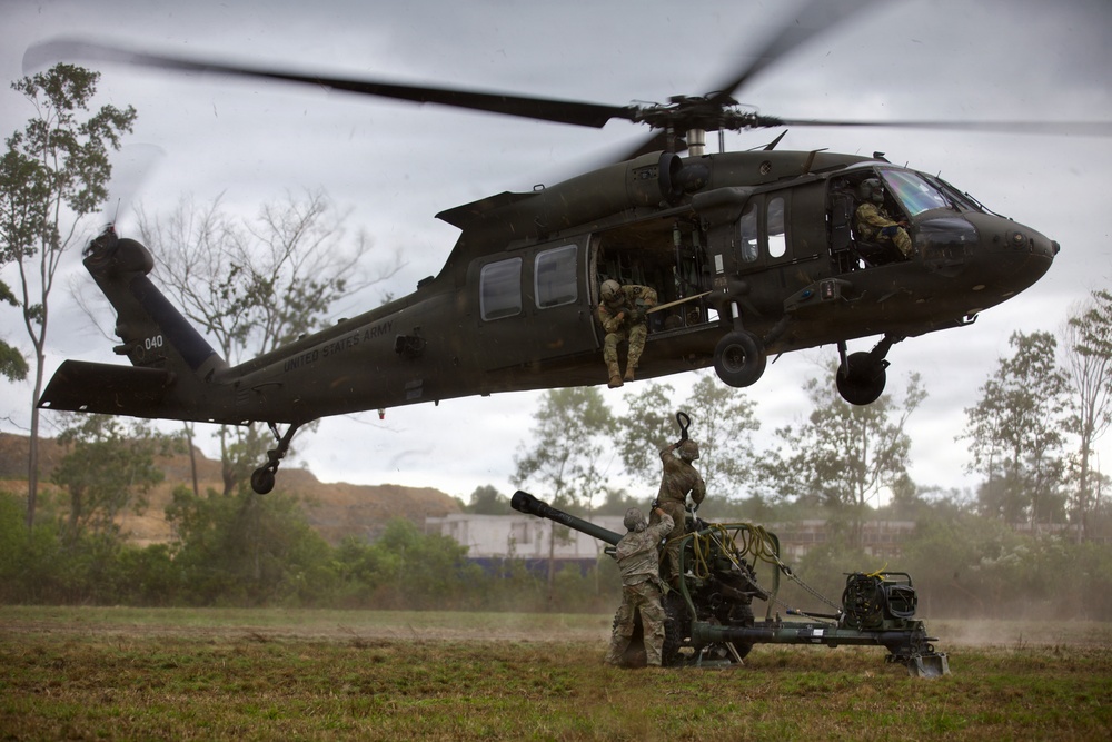 Field Artillery prepares and executes sling load procedures with U.S. Army Assault Battalion