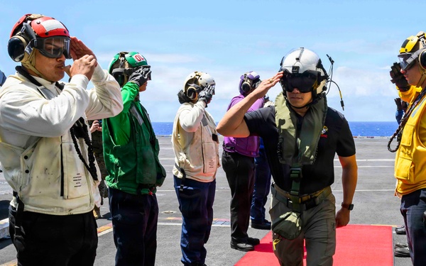 Acting SECNAV visits CVN 71 during RIMPAC26