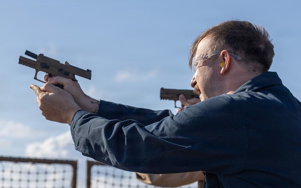 USS Truxtun Conducts Small Arms Exercise