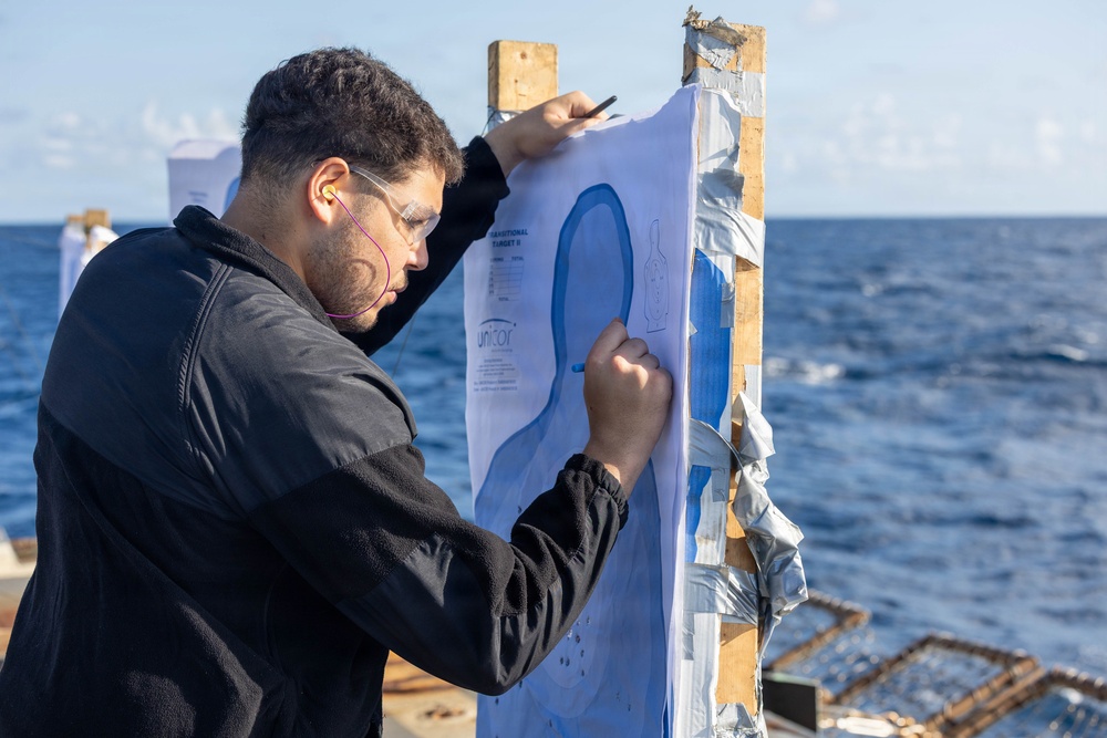 USS Truxtun Conducts Small Arms Exercise
