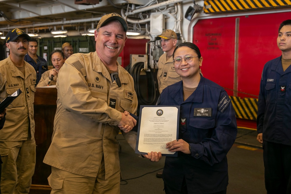 Frocking Ceremony Aboard USS Tripoli