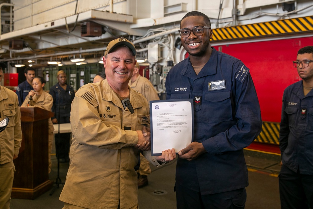 Frocking Ceremony Aboard USS Tripoli