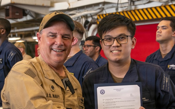 Frocking Ceremony Aboard USS Tripoli