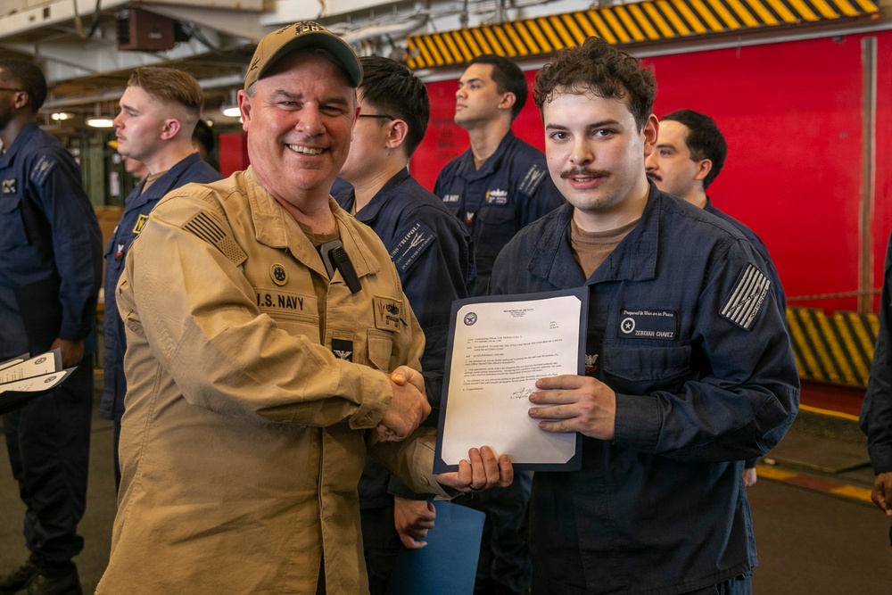 Frocking Ceremony Aboard USS Tripoli