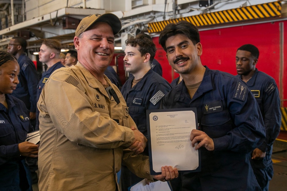 Frocking Ceremony Aboard USS Tripoli