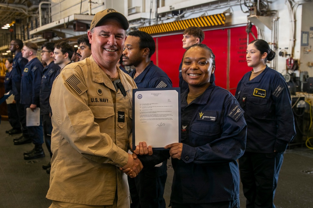 Frocking Ceremony Aboard USS Tripoli
