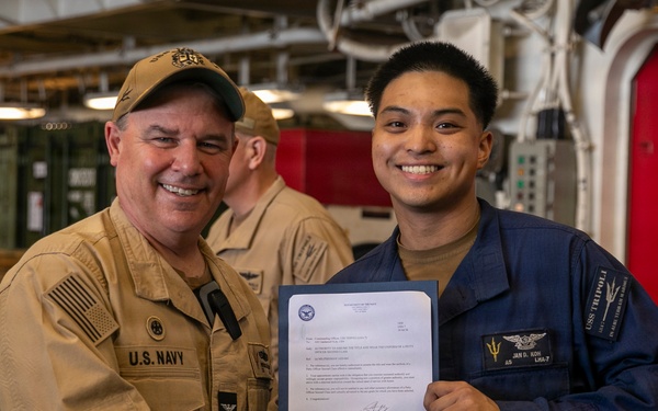 Frocking Ceremony Aboard USS Tripoli