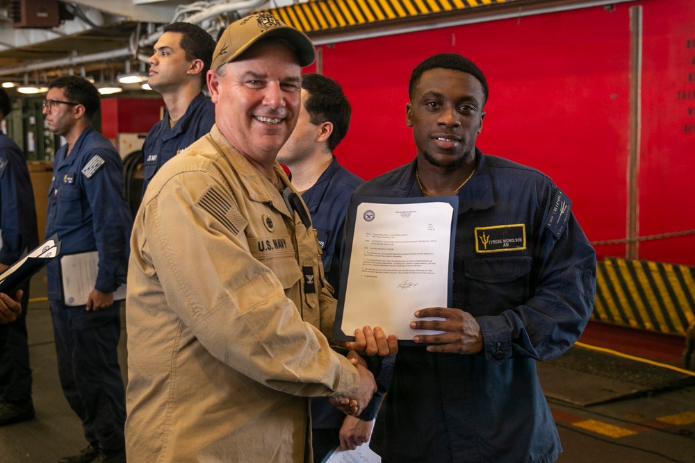 Frocking Ceremony Aboard USS Tripoli