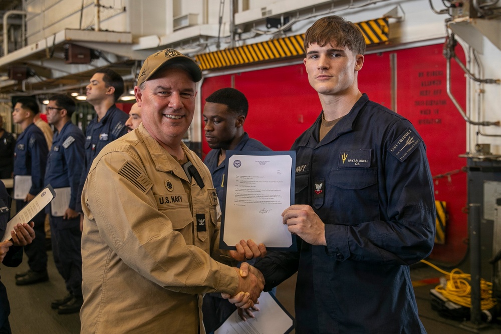 Frocking Ceremony Aboard USS Tripoli