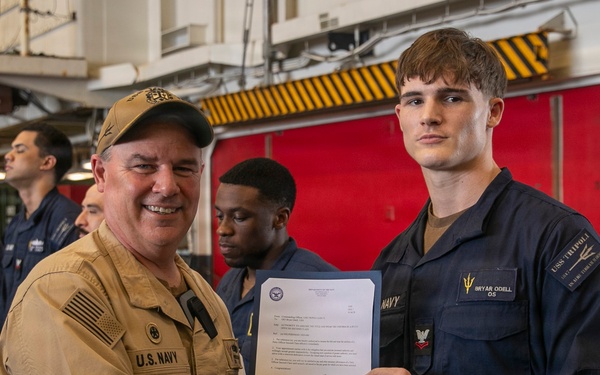 Frocking Ceremony Aboard USS Tripoli