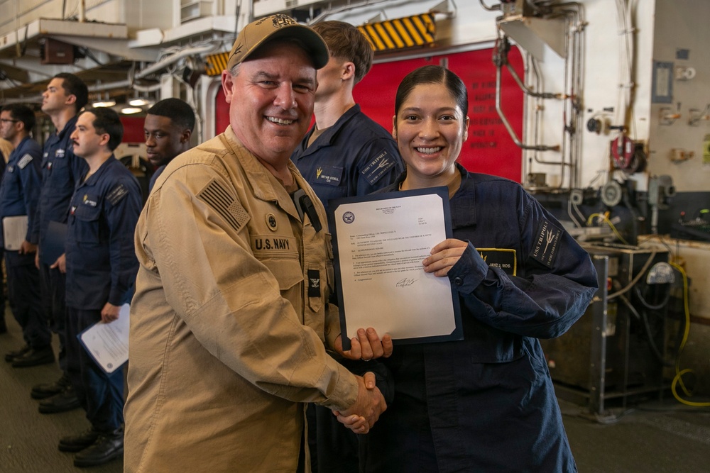 Frocking Ceremony Aboard USS Tripoli