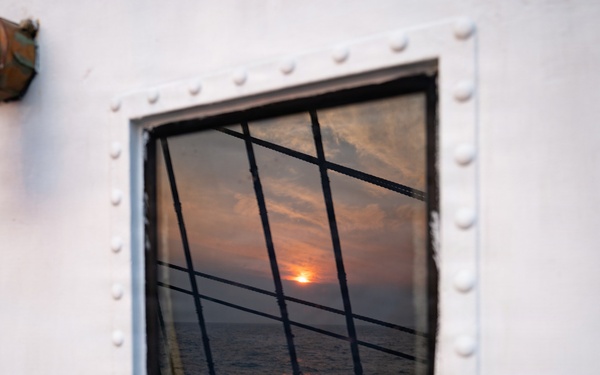 Sunset aboard the USCGC Eagle
