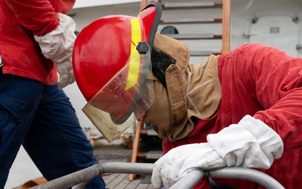 USCGC Eagle crew conducts firefighting training