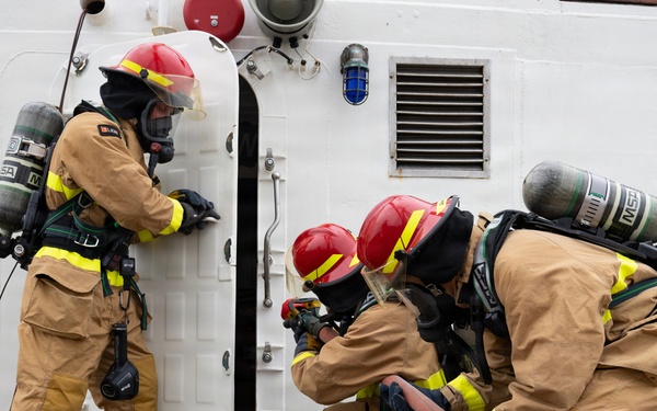 USCGC Eagle crew conducts firefighting training