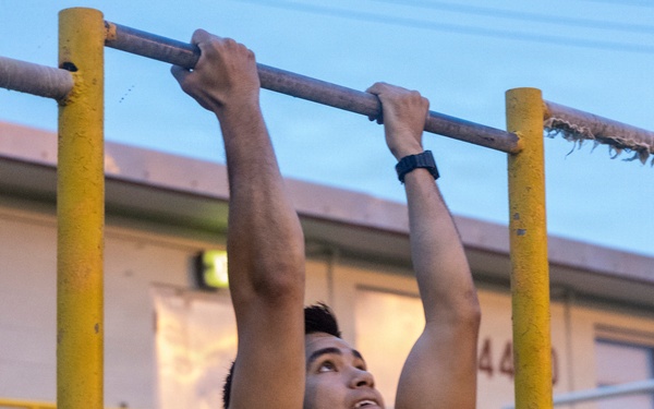 U.S. Marine with 3rd Marine Division conduct a Staff NCO and Officer Physical Training Event