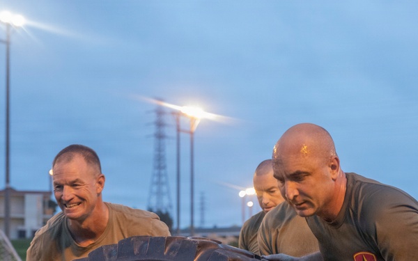 U.S. Marine with 3rd Marine Division conduct a Staff NCO and Officer Physical Training Event